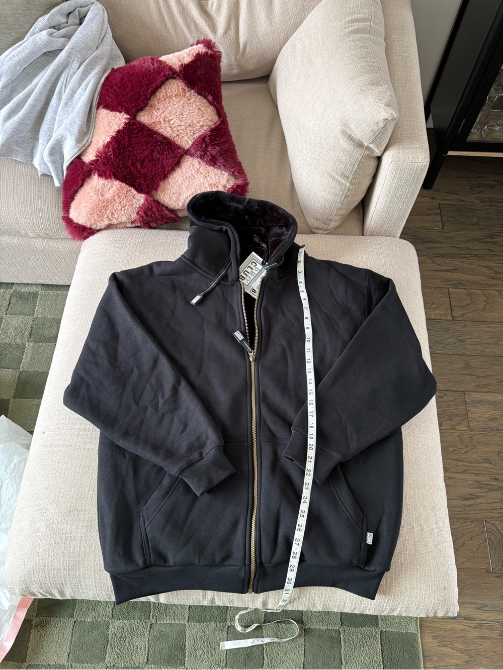 Men's Black Zip Front Lightweight Hooded Jacket